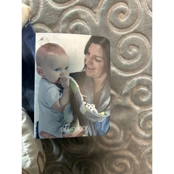 DEMDACO Mommy Me Activity Scarf Tan Blue‎ Stripes Sensory Toy Baby Gift NWT - Picture 2 of 6
